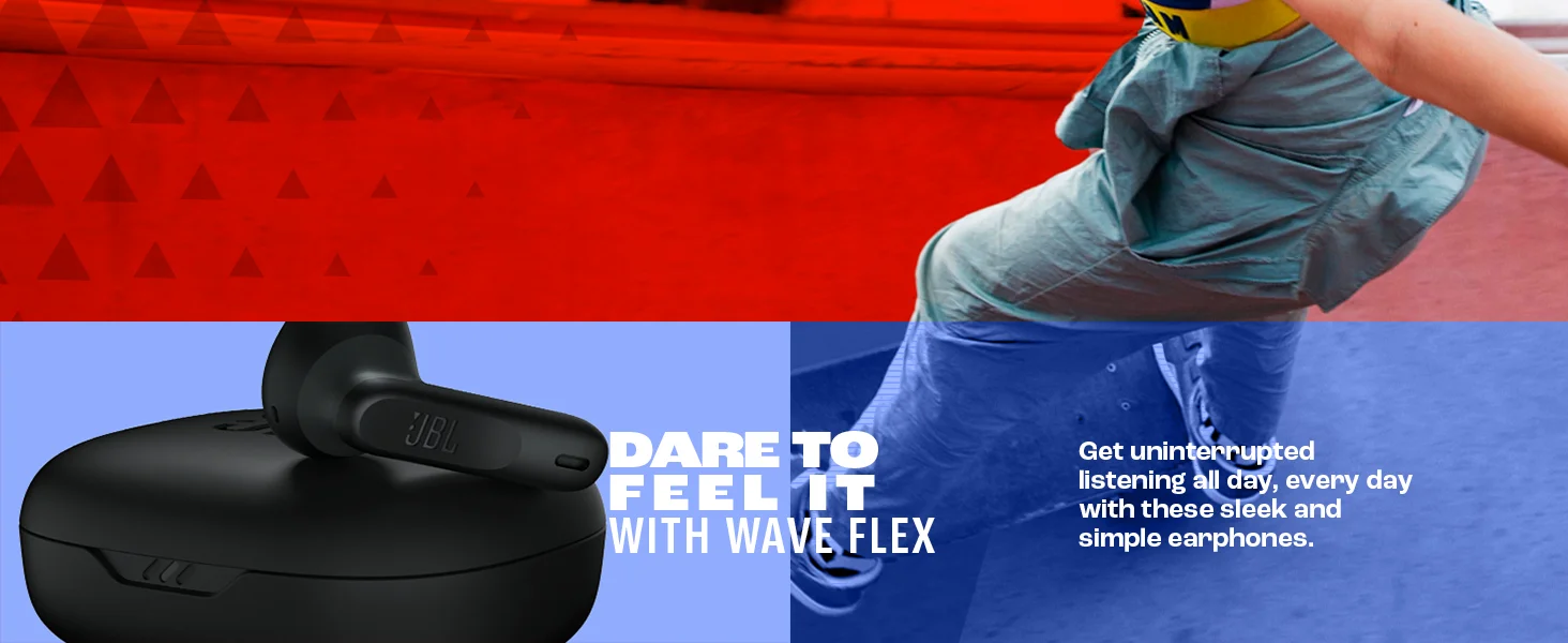 سماعات أذن JBL Wave Flex لاسلكية داخل الأذن، IP54/IPX2، بطارية 32 ساعة، أسود - Thumbnail 9