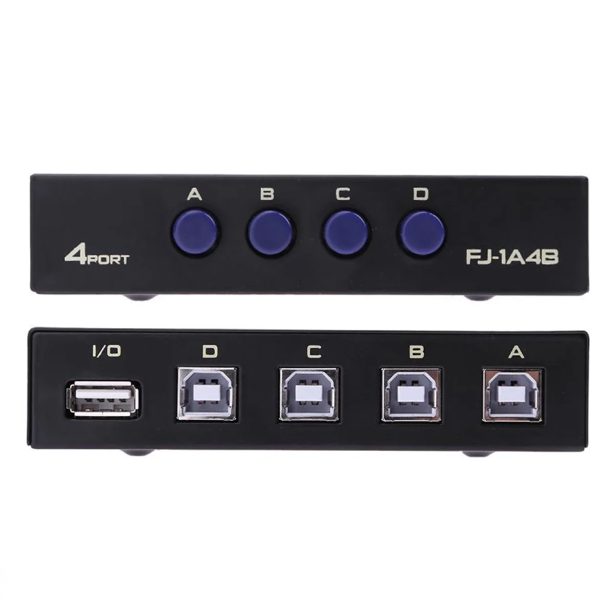 مبدل مشاركة USB 2.0 بأربعة منافذ CHINA FJ-1A4B للكمبيوتر والماسح الضوئي والطابعة