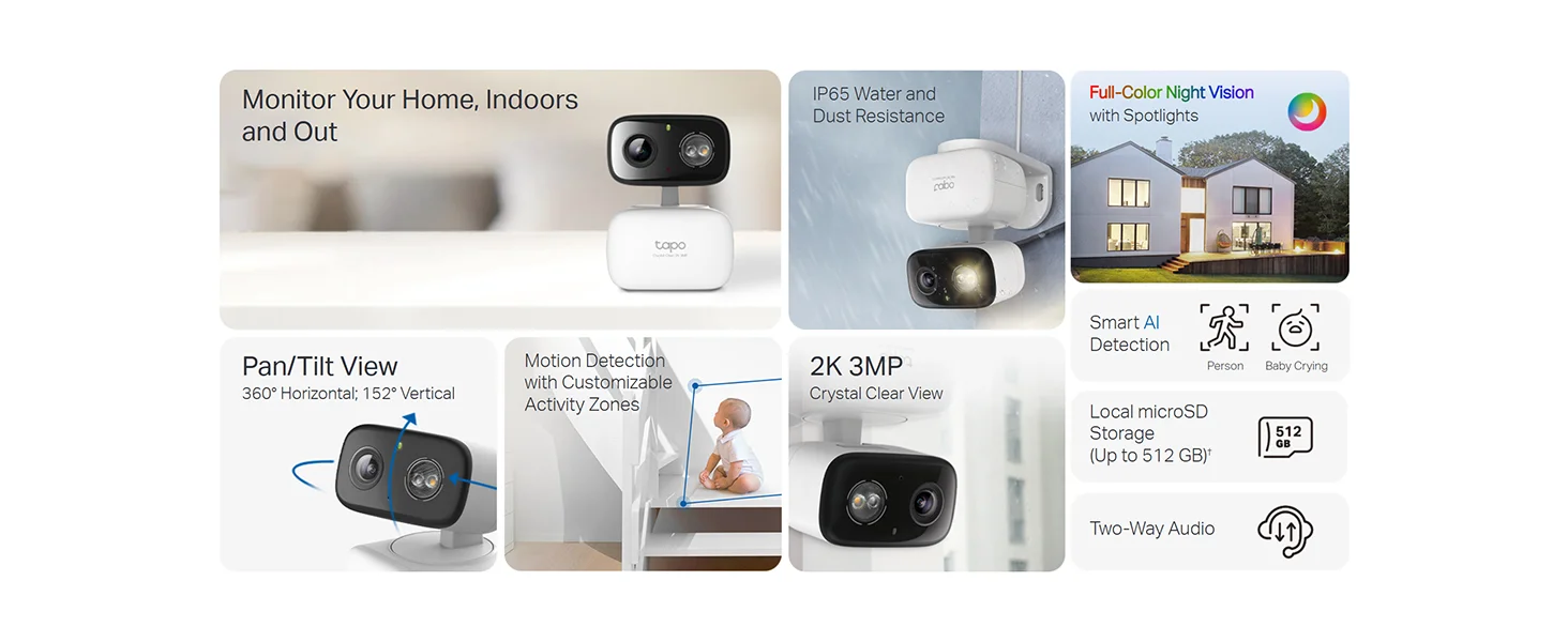 كاميرا مراقبة خارجية TP-LINK Tapo C216 واي فاي بدقة 2K 3MP مع دوران 360° وتحريك/إمالة - Image 14