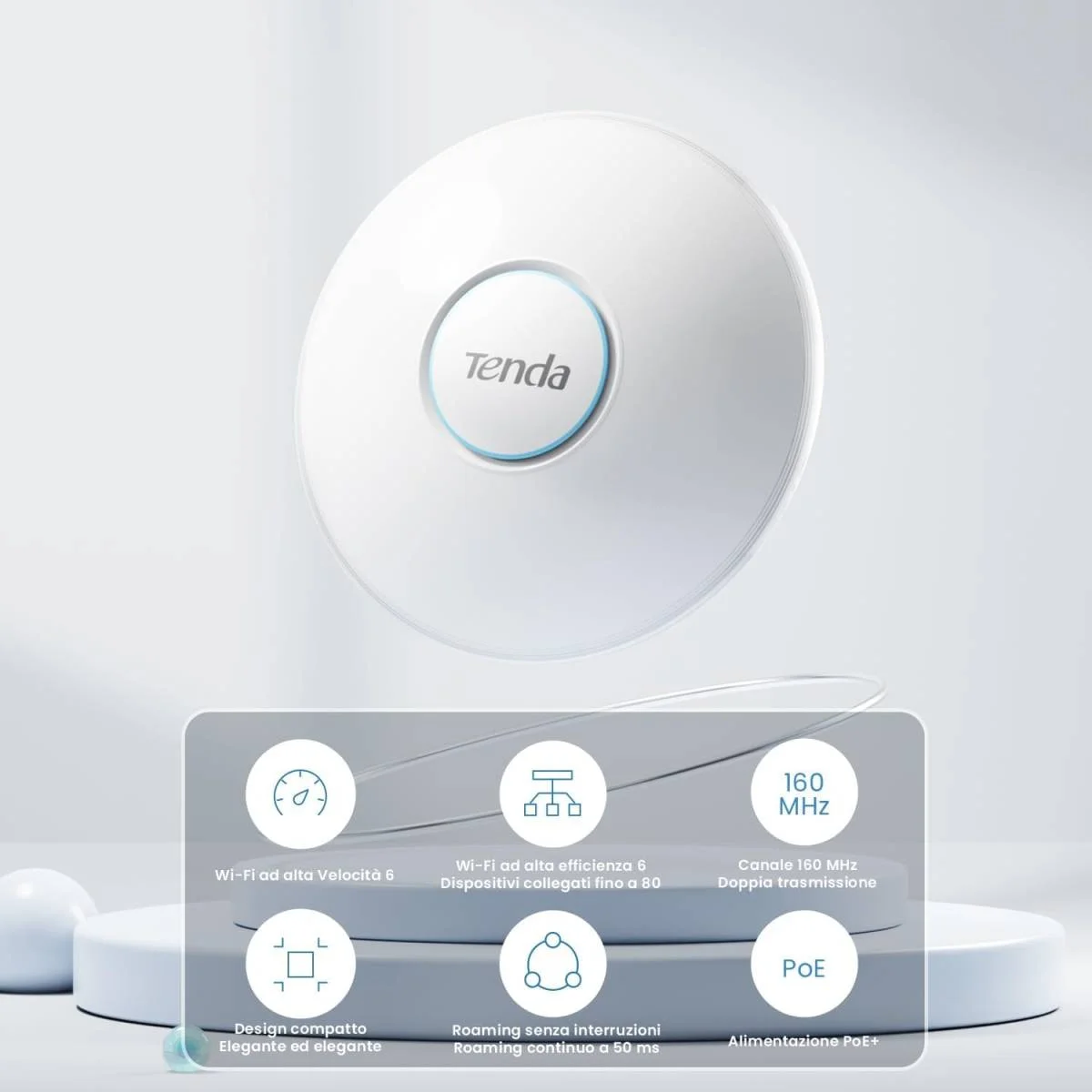 نقطة وصول سقفية Tenda i27 Wi-Fi 6 AX3000 ثنائية النطاق بسرعة 3000Mbps وعرض 160MHz - Image 3