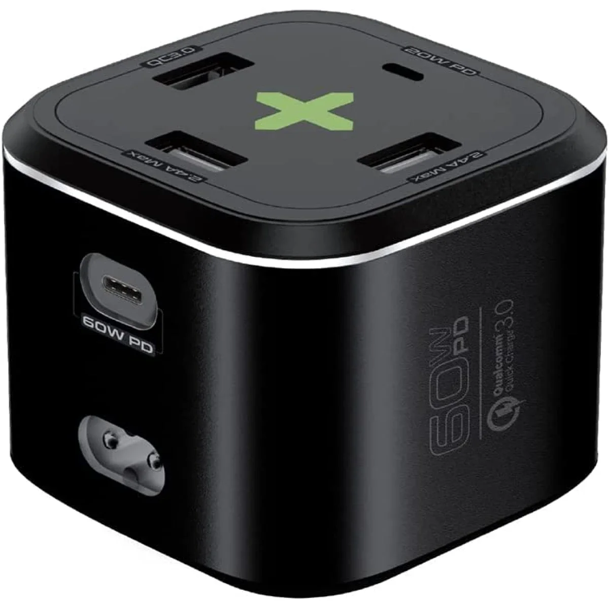 Promate PowerCube-PD80 80W Multi-Port USB-C Charging Station with Dual USB-C PD and QC 3.0