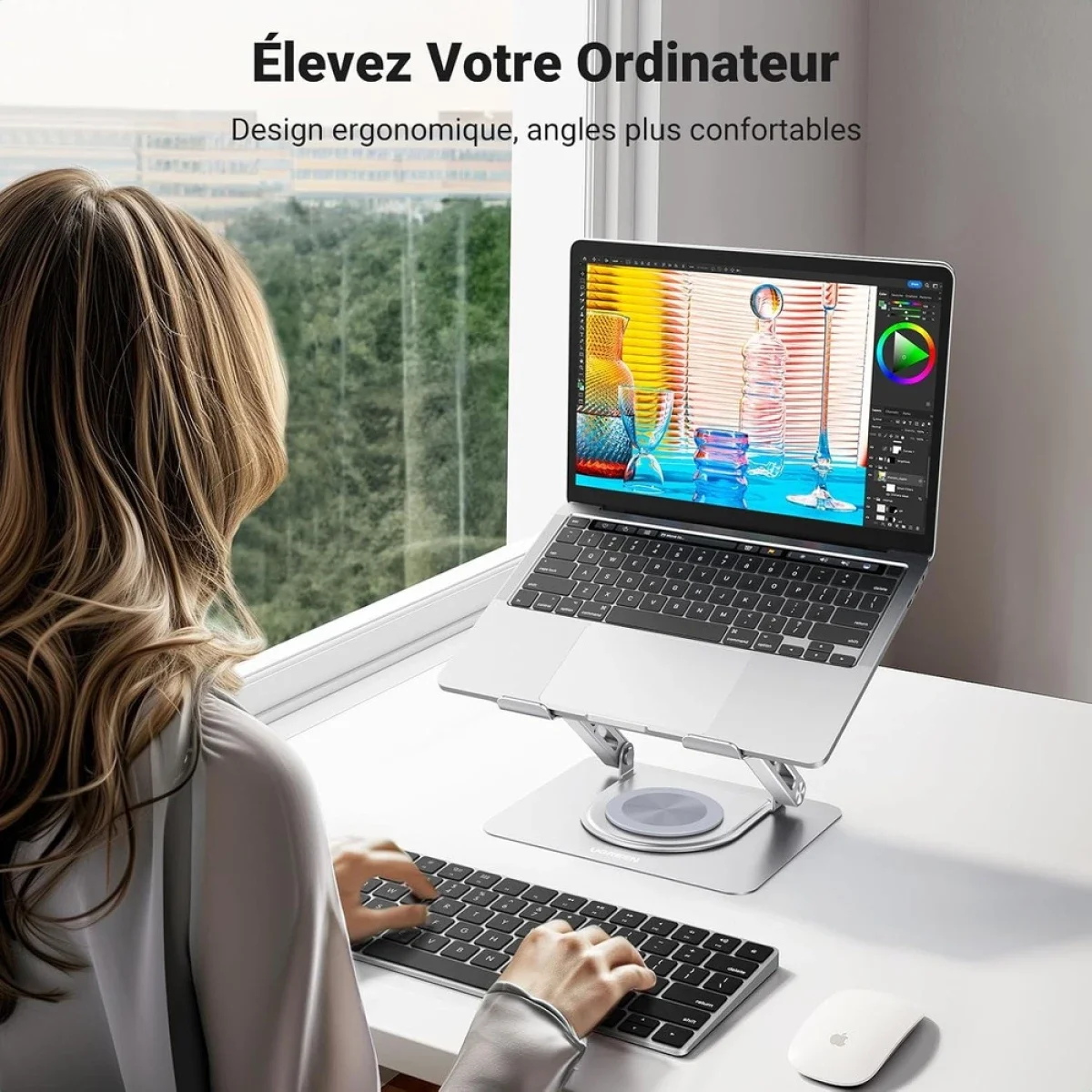 Ugreen 45418 360° Rotating Dual-Axis Ergonomic Laptop Stand - Image 3