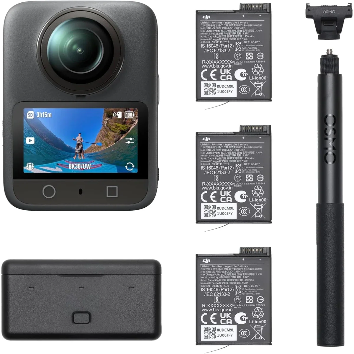 DJI Osmo 360 Adventure Combo 8K 360° Action Camera with 105GB Storage - Thumbnail 5