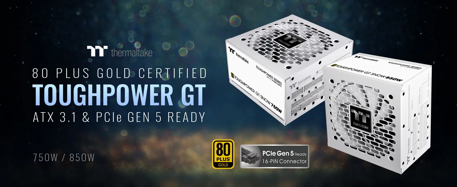 Thermaltake Toughpower GT 850W ATX 3.1 80 Plus Gold Fully Modular Power Supply White - Thumbnail 7