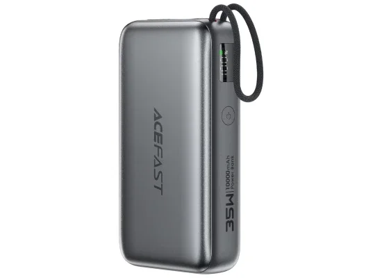 باور بانك ACEFAST M32 سعة 10000mAh بقدرة 35W مع كابل USB-C قابل للسحب، رمادي معدني - Thumbnail 6