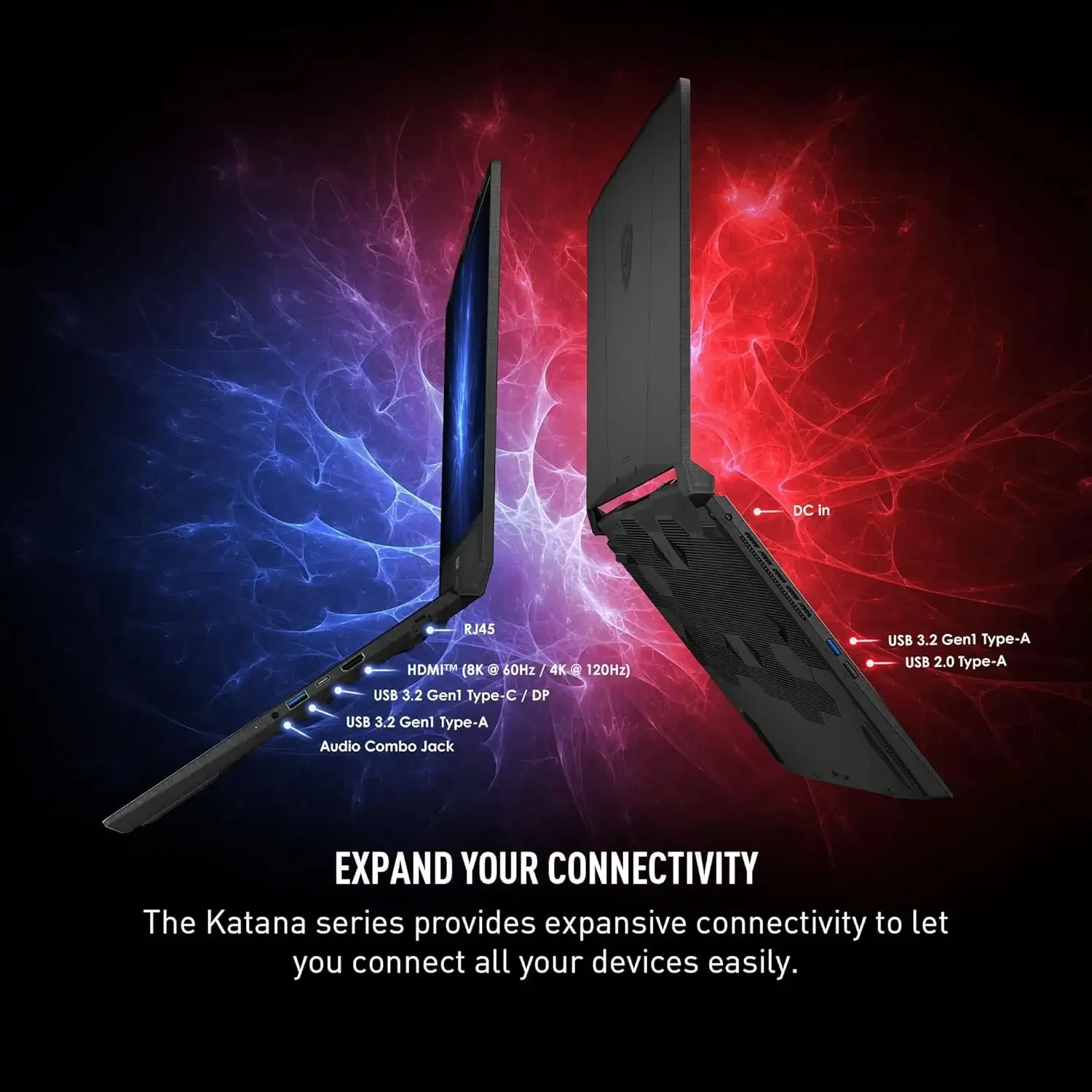 لابتوب ألعاب MSI Katana 15 HX B14WGK بمعالج Intel Core i7-14650HX وكرت RTX 5070 8GB وشاشة 15.6 إنش QHD 165Hz - Image 6