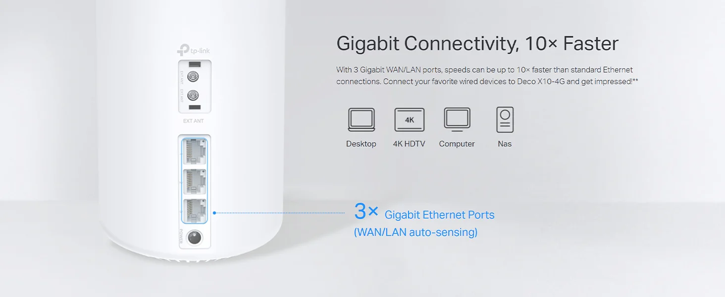 راوتر Mesh ‏4G+‏ TP-LINK Deco X10-4G Wi‑Fi 6 AX1500 مع منفذ شريحة SIM - Thumbnail 16