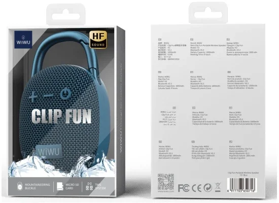 WIWU H3 Clip Fun Portable Wireless Bluetooth Speaker - Blue - Thumbnail 6