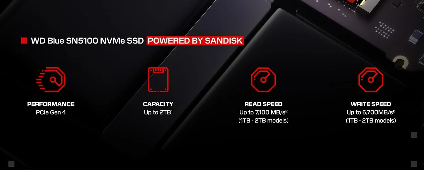 وحدة تخزين SSD داخلية Western Digital WD Blue SN5100 بسعة 2TB M.2 NVMe PCIe Gen 4 - Thumbnail 9