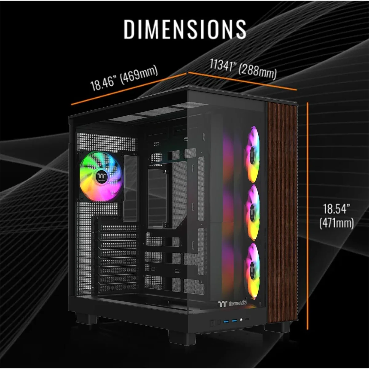 Thermaltake View 380 XL WS ARGB Mid-Tower PC Case Black - Image 5