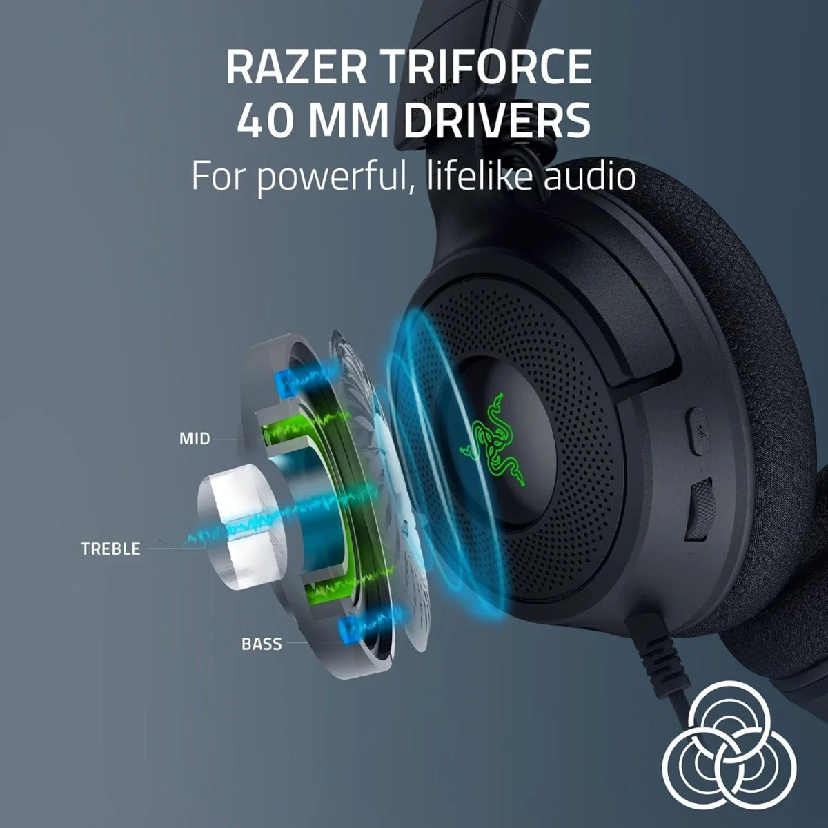 Razer Kraken V4 X Wired Gaming Headset with 40mm Drivers, Cardioid Mic and Chroma RGB - Thumbnail 2