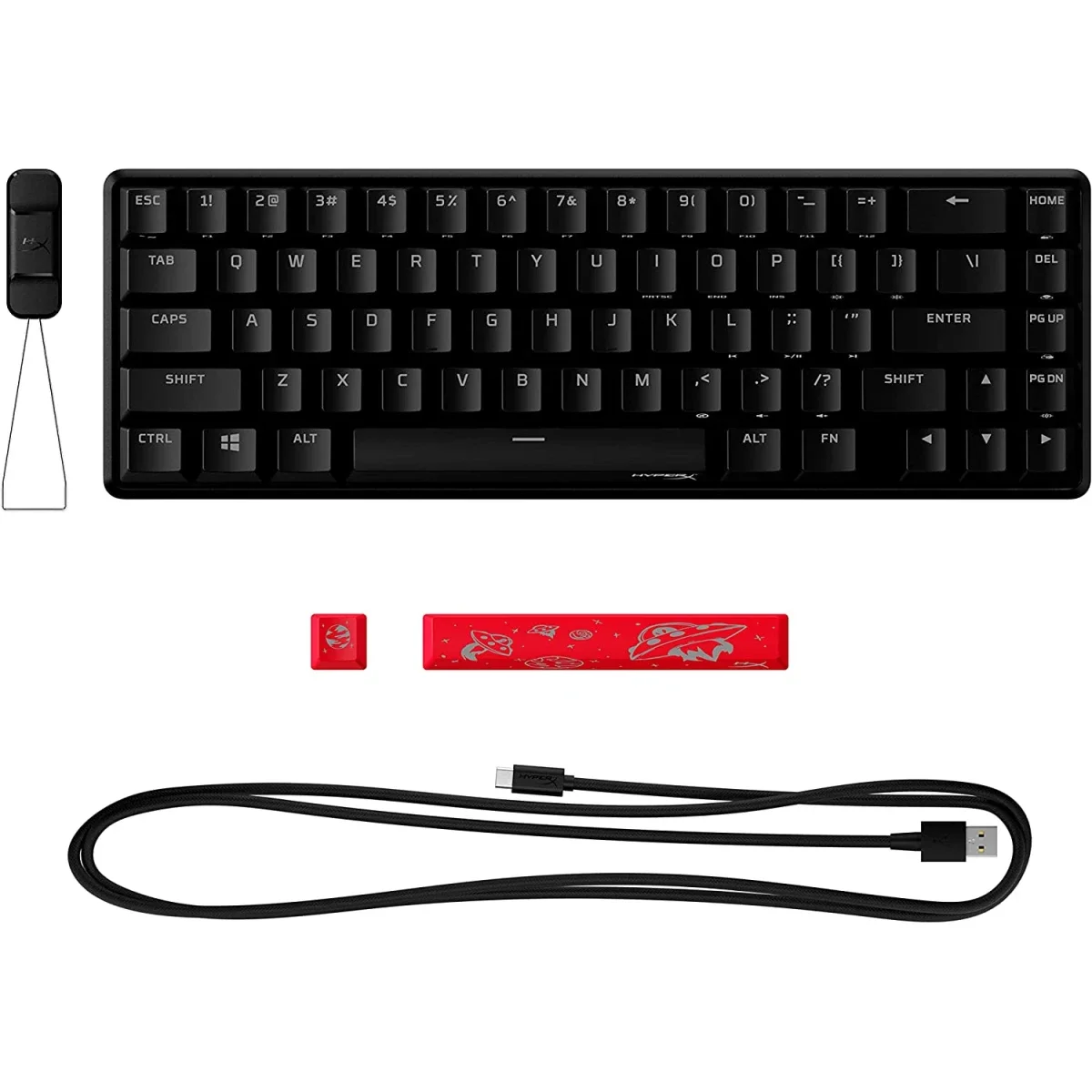 كيبورد ألعاب HyperX Alloy Origins 65 ميكانيكي بمفاتيح حمراء خطية وإضاءة RGB - Thumbnail 5