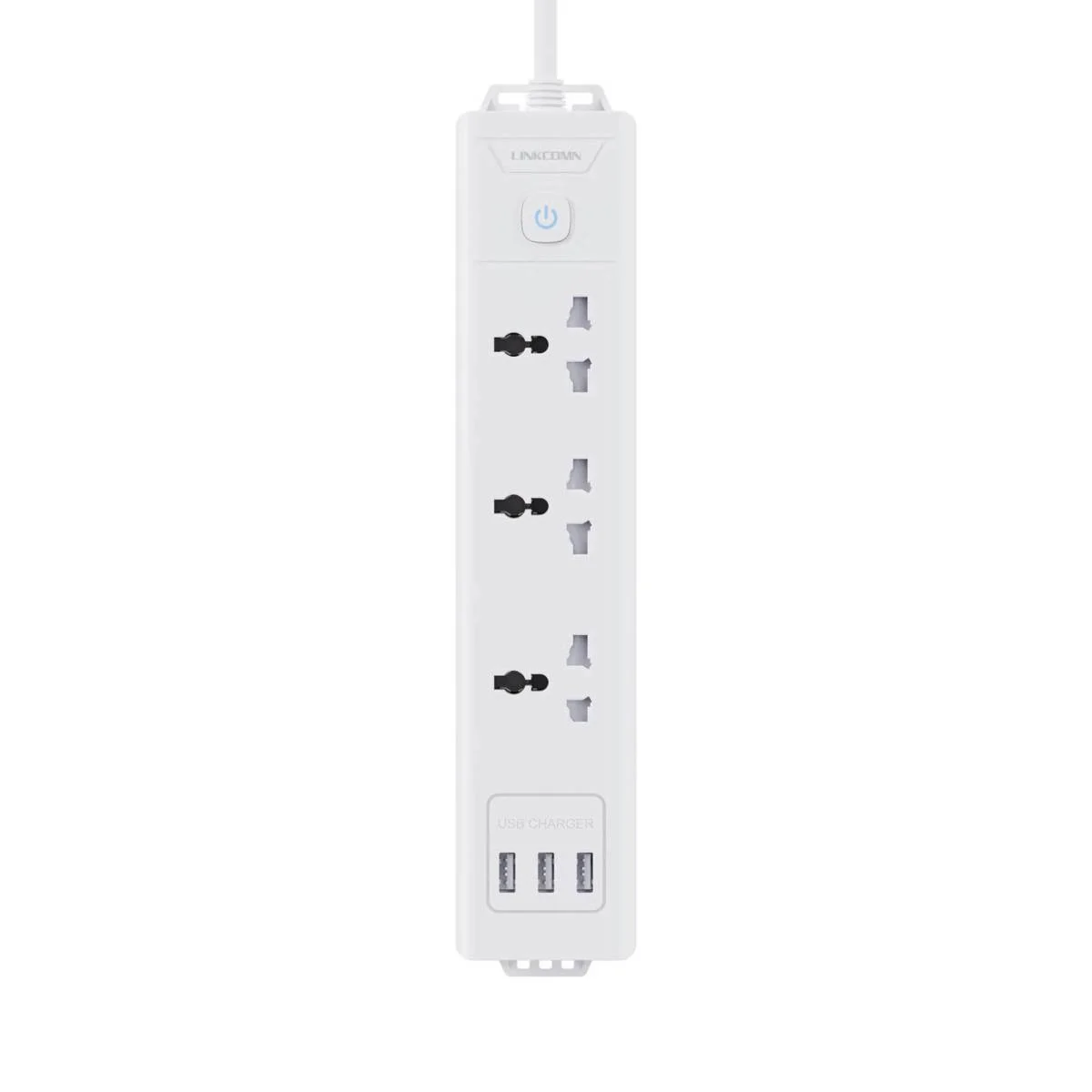 مشترك كهربائي LINKCOMN PS303 مع 3 مقابس عالمية و3 منافذ USB وكابل 1.5 متر وقابس MK