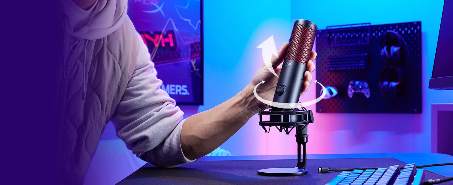 Hyper X QuadCast 2 USB Microphone for Gaming, Streaming & Podcasting - Black - Thumbnail 12