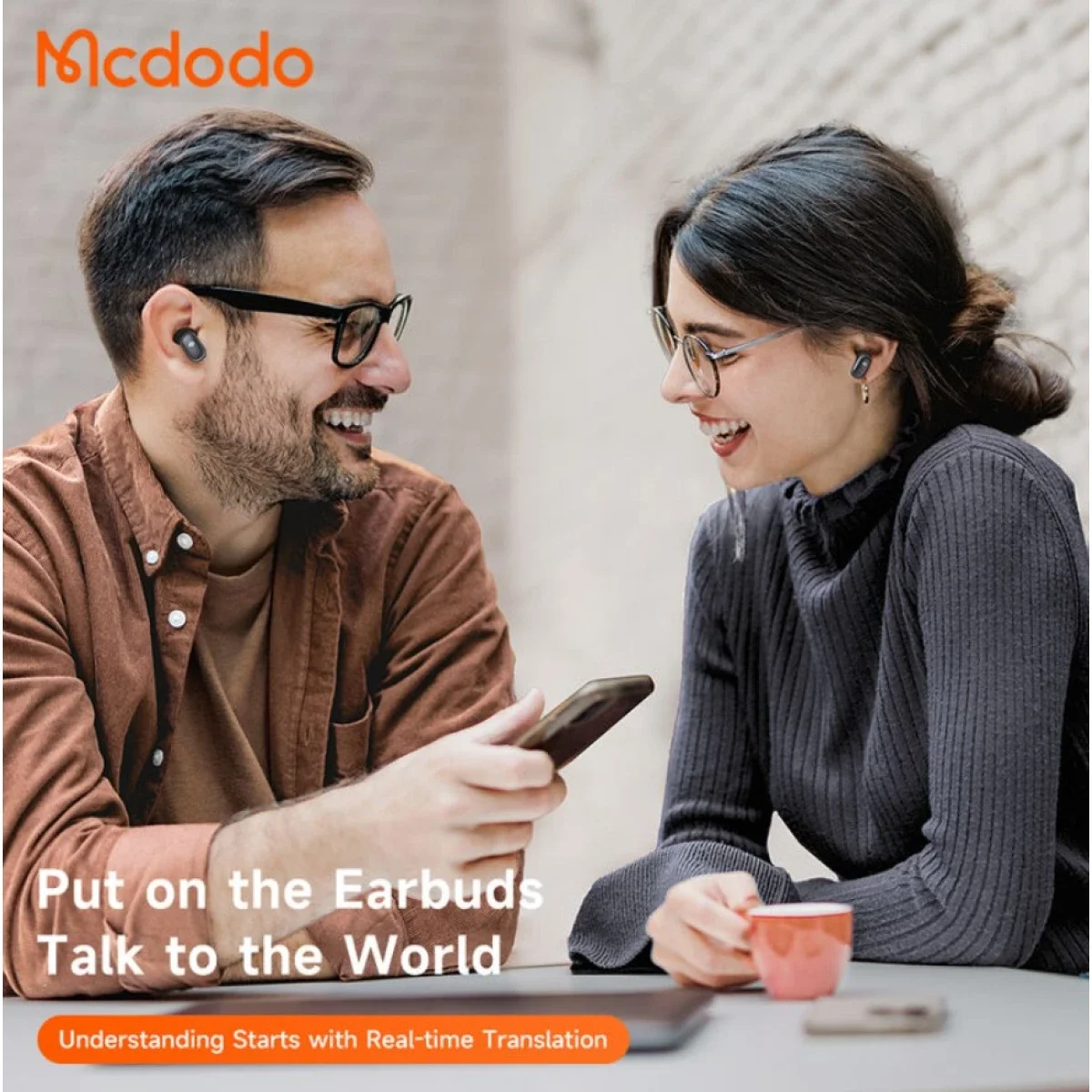 Mcdodo HP-8220 ANC+ENC AI Translation Earbuds with Real-Time Translation, Black - Thumbnail 6