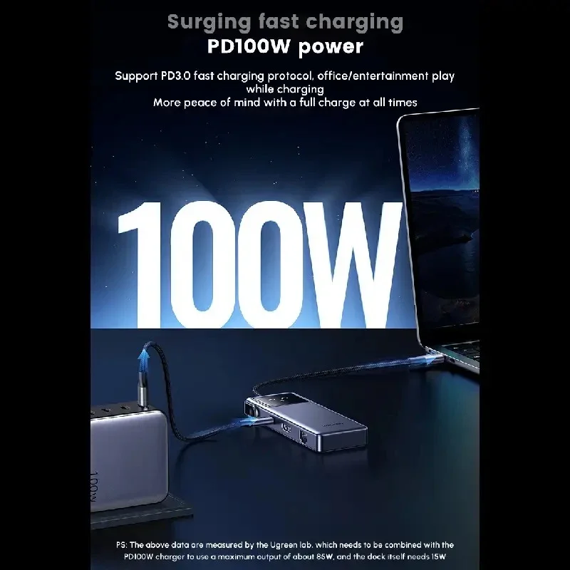 موزع منافذ Ugreen UNO USB-C 7 في 1 مع HDMI وUSB-C و3 منافذ USB-A وRJ45 وشحن PD – 45155 CM888 - Image 2