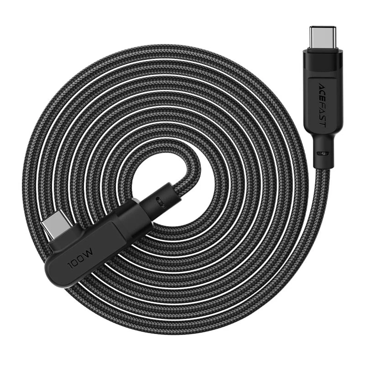 كابل ACEFAST C5-03 من USB-C إلى USB-C للشحن ونقل البيانات بزاوية قائمة 100 واط 2 متر - أسود - Image 4