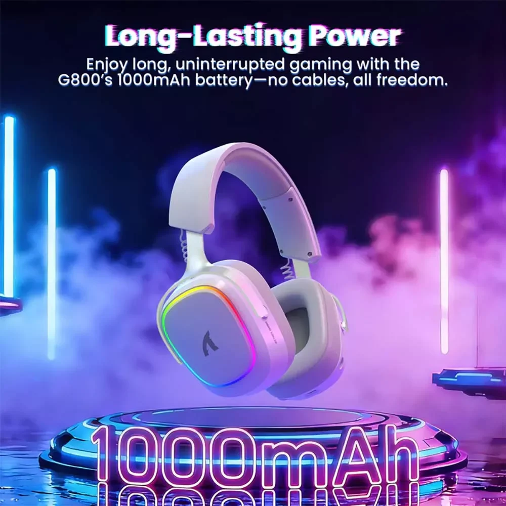 ATTACK SHARK G800 Wireless Gaming Headset - White - Thumbnail 3