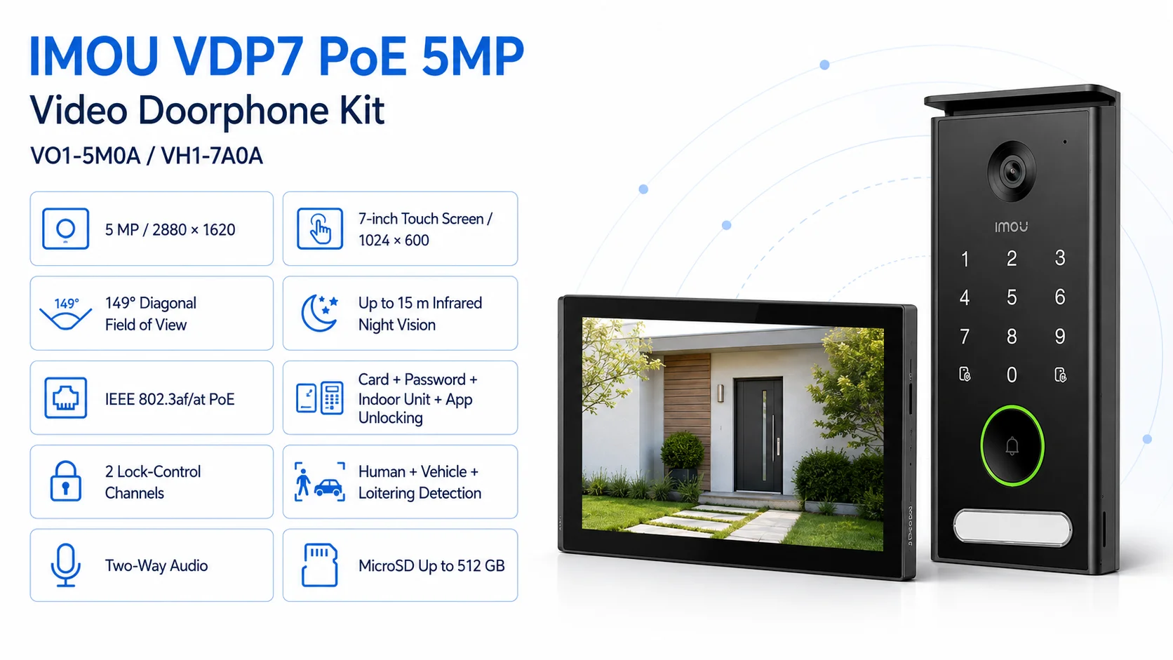 IMOU VDP7 PoE 5MP Video Doorphone Kit with 7-Inch Touch Screen - Image 13