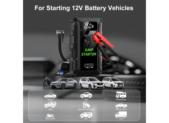 جهاز اشتراك بطارية سيارة K09 محمول مع منفاخ إطارات 18000mAh و12V - Image 5
