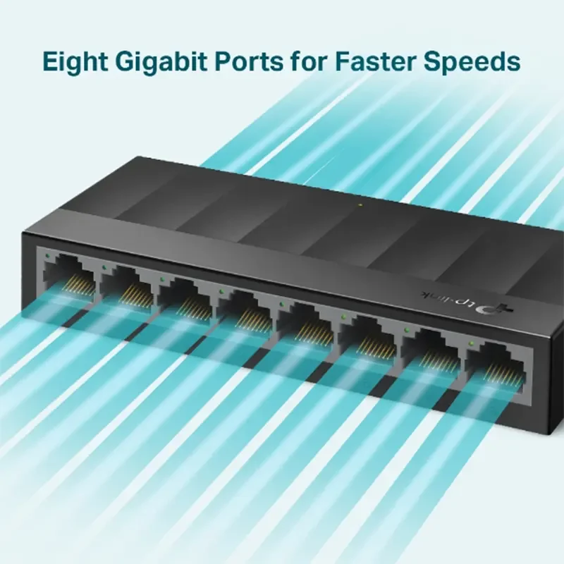 سويتش شبكة TP-LINK LS1008G مكتبي 8 منافذ بسرعة 10/100/1000Mbps - Image 3