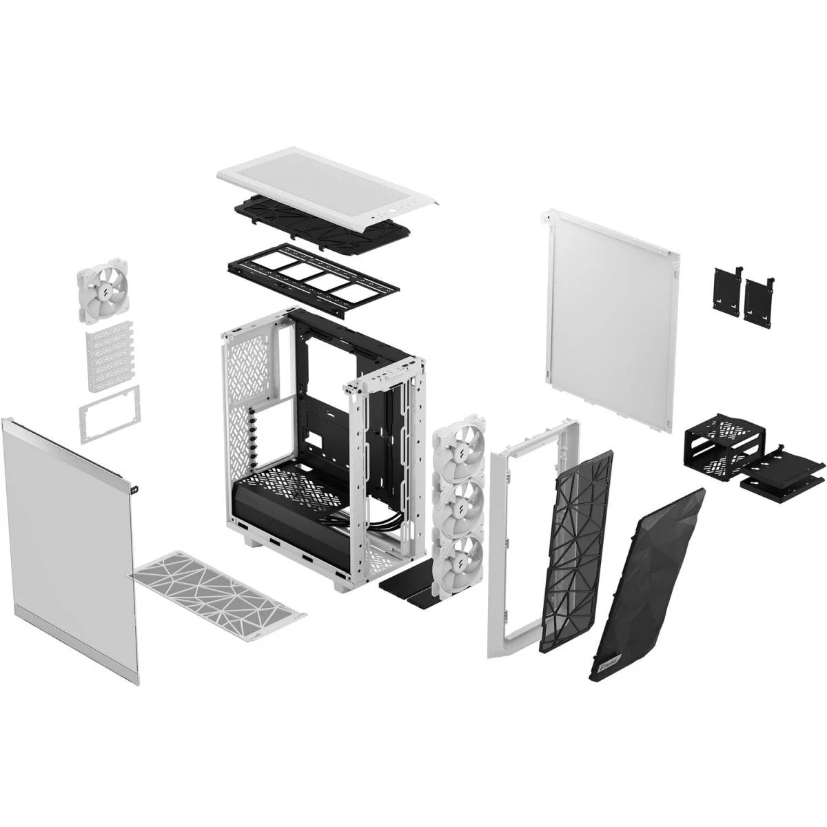 Fractal Design Meshify 2 Compact RGB Mid-Tower Gaming Case White TG Clear Tint - Image 3