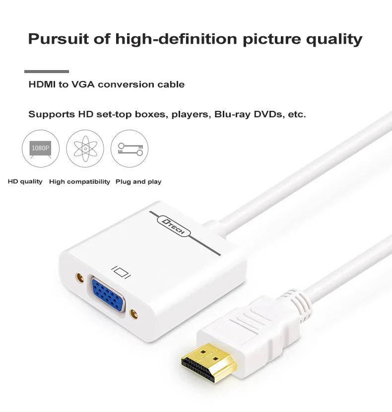 محول DTECH من HDMI إلى VGA مع منفذ صوت - Image 3