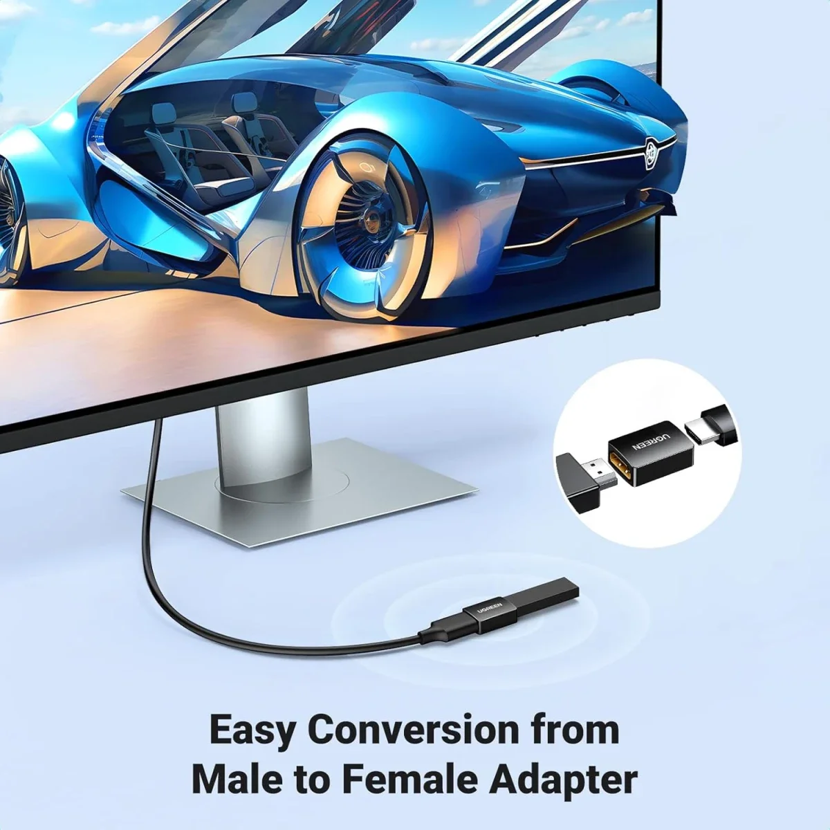 وصلة Ugreen HDMI 2.0 أنثى إلى أنثى، عبوة قطعتين، موسع 4K@60Hz - Thumbnail 3