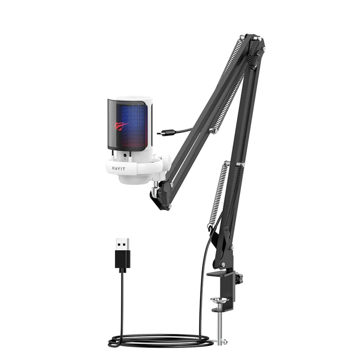 ميكروفون ألعاب HAVIT GK50 PRO RGB مكثف مع حامل مكتبي