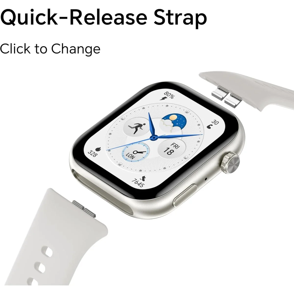 HONOR Choice Watch 2i Smartwatch with 1.85-Inch AMOLED Display, Bluetooth Calling, White - Thumbnail 7