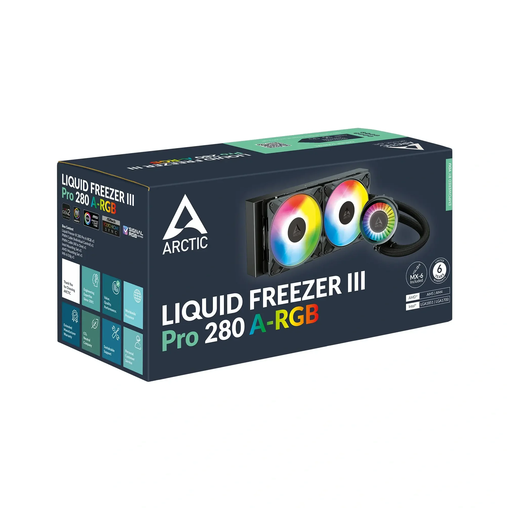 مبرد سائل للمعالج ARCTIC متعدد التوافق A-RGB 280 الكل في واحد Freezer III Pro - Thumbnail 5