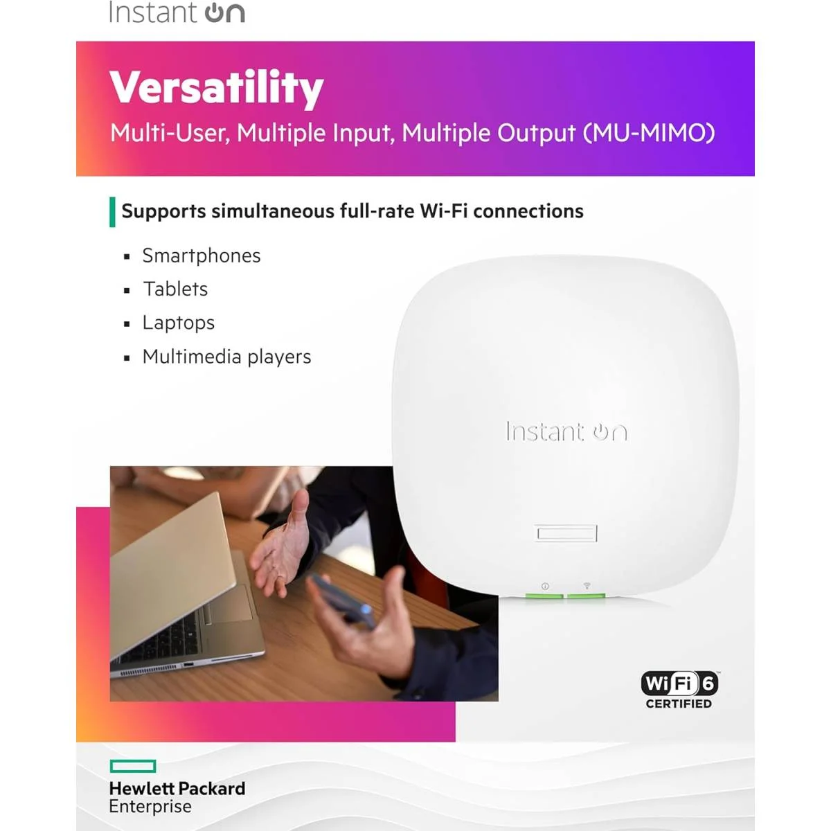 نقطة وصول داخلية Hewlett Packard Enterprise AP22 واي فاي 6 2x2 - إصدار RW - Image 6
