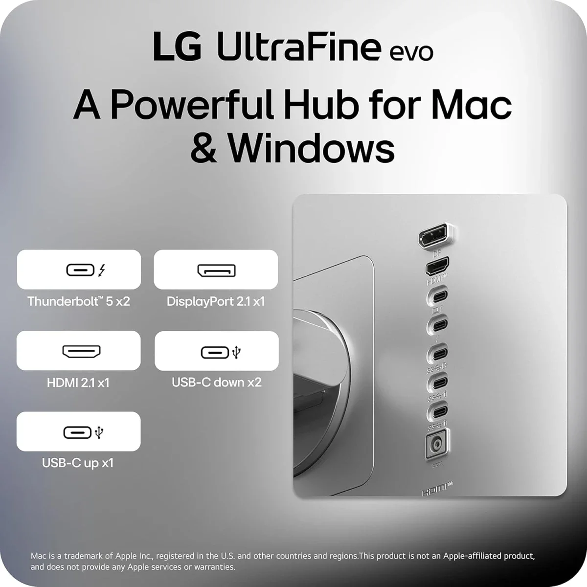 LG 32U990A-S UltraFine 32-inch 6K Professional Monitor, Nano IPS Black, Thunderbolt 5, DisplayHDR 600, Speakers, HDMI 2.1, DisplayPort 2.1, USB-C, Tilt/Height/Pivot Stand, Silver - Thumbnail 4