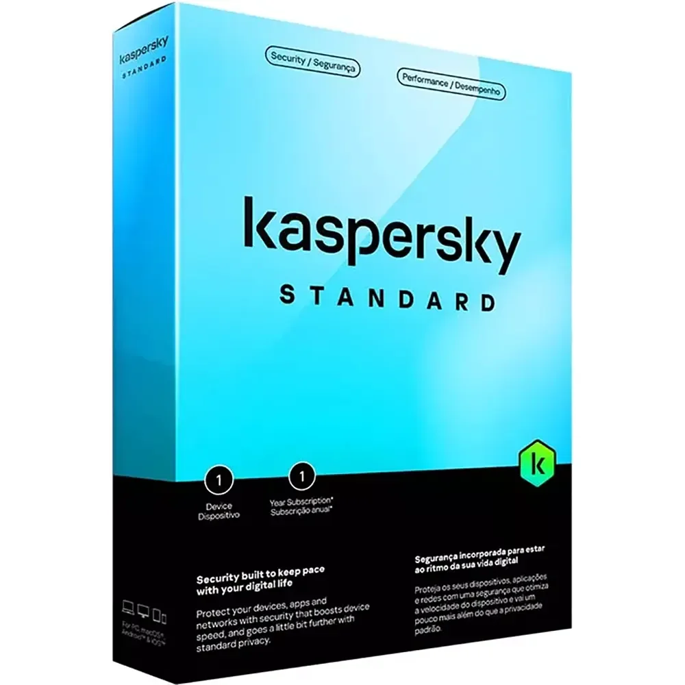 مضاد فيروسات Kaspersky Standard الخطة الأساسية لجهاز واحد لمدة سنة