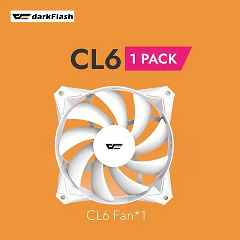 مروحة كيس DarkFlash CL6 مقاس 120 مم بيضاء مفردة بدون RGB