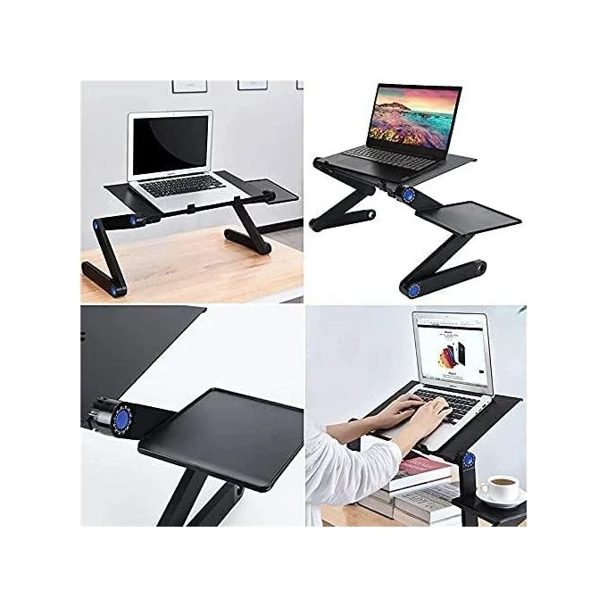 Portable Adjustable Laptop Table Stand with 2 Cooling Fans and Mouse Pad - Thumbnail 3