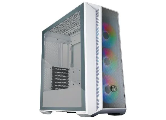 هيكل ألعاب Cooler Master ميد تاور أبيض مع 3 مراوح CF120 ARGB وإضاءة ARGB وزجاج مقوى MasterBox 520 Mesh ARGB - Thumbnail 3