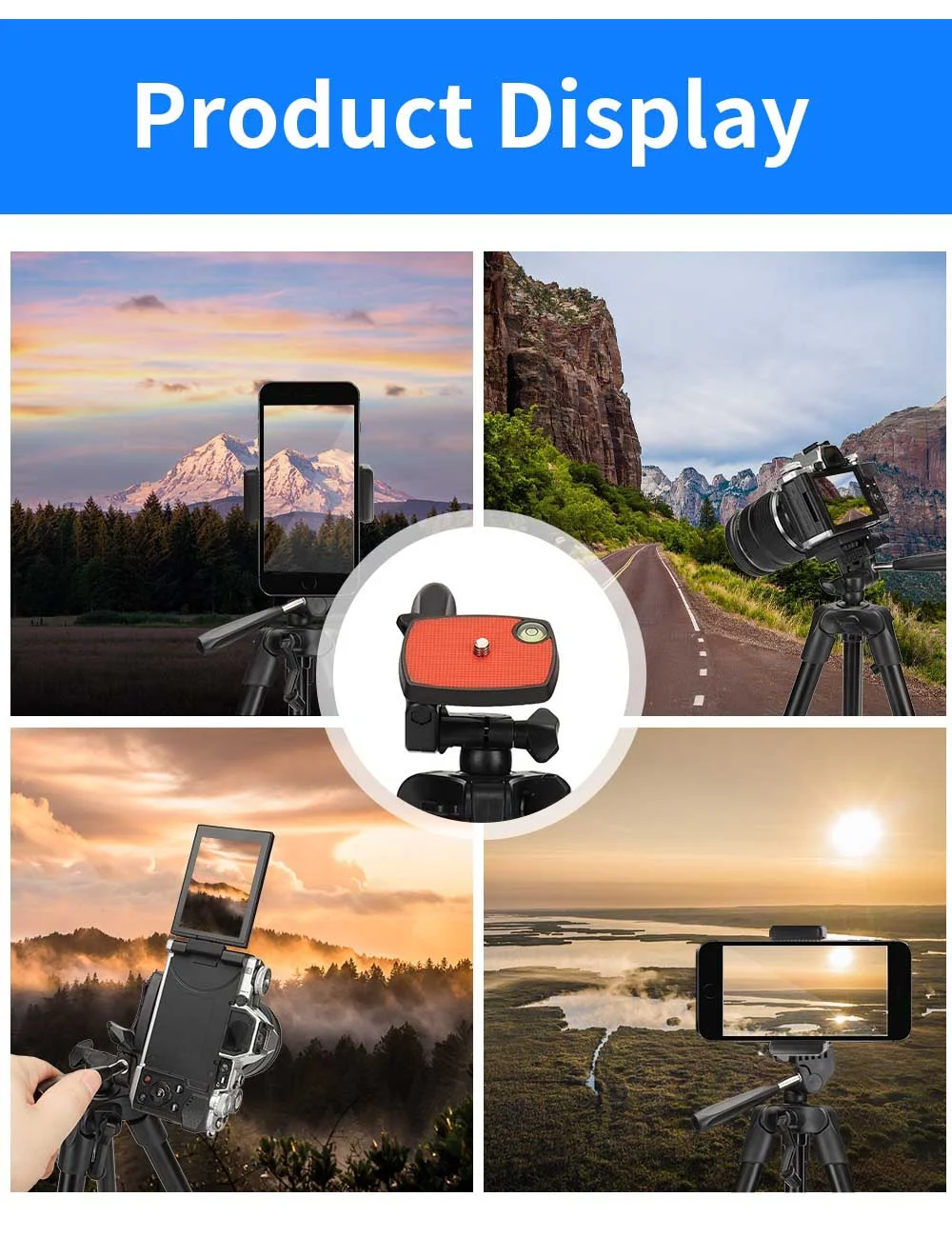 Jmary KP-2205 Professional Tripod with Mobile Holder - Thumbnail 12
