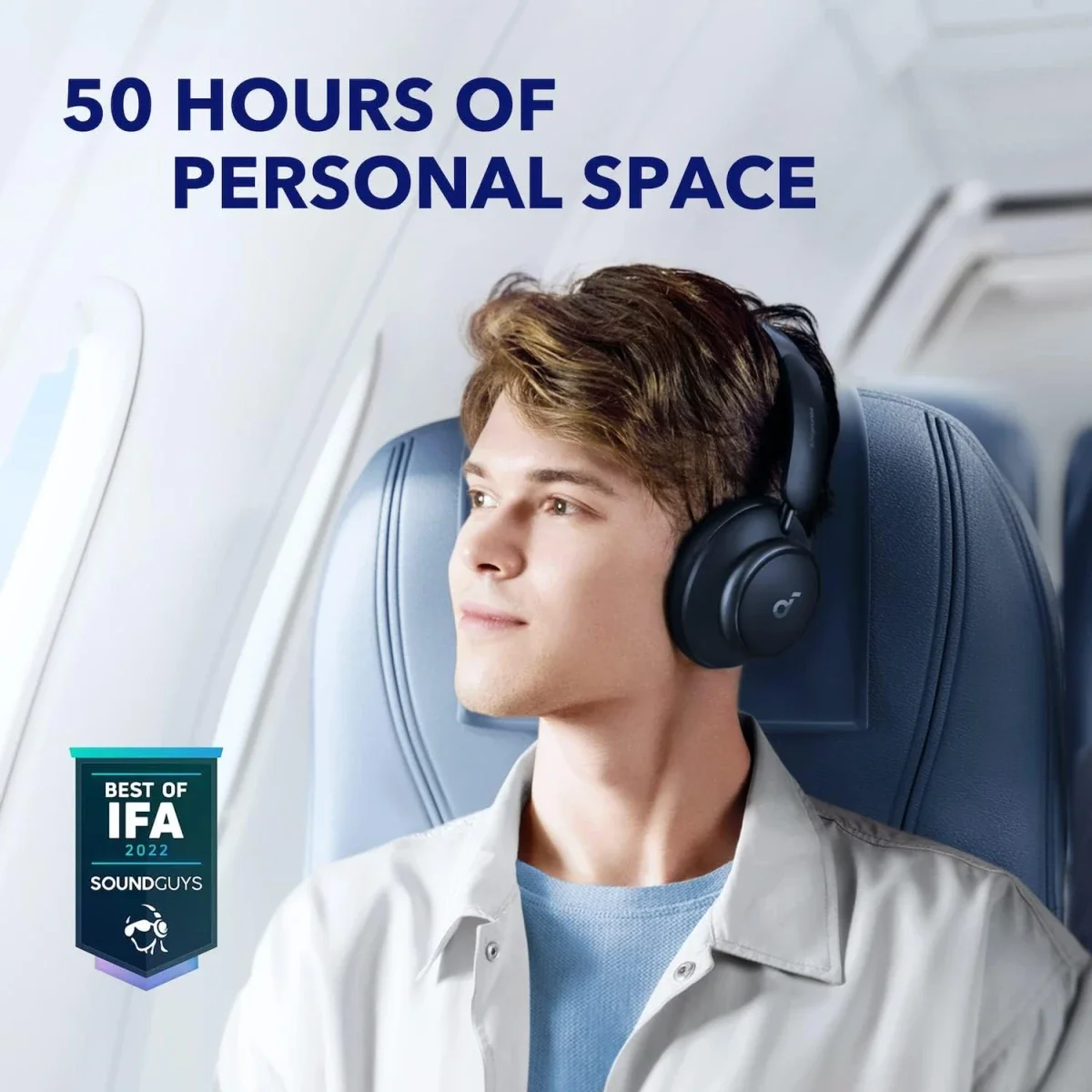 Anker Soundcore Space Q45 Adaptive ANC Wireless Headphones, Blue - Thumbnail 6