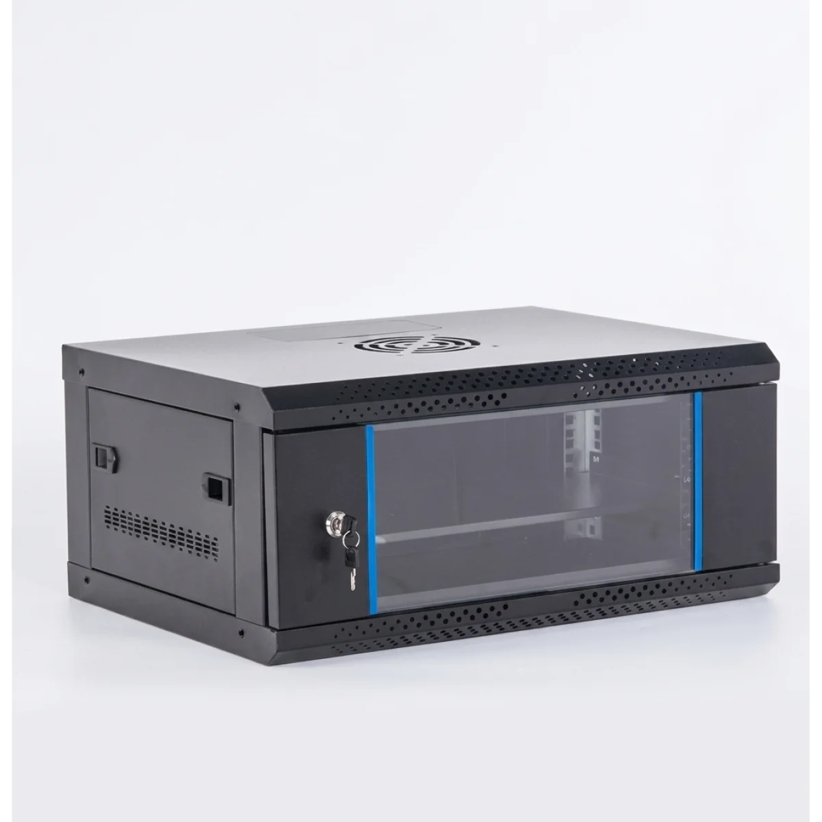 خزانة شبكات جدارية Extremetech EXW1-5404 مقاس 4U 542 × 400 مم مع مروحة ورف وPDU - Image 2