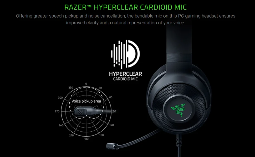 Razer Kraken V3 X Wired USB Gaming Headset with 7.1 Surround Sound, Black - Thumbnail 10