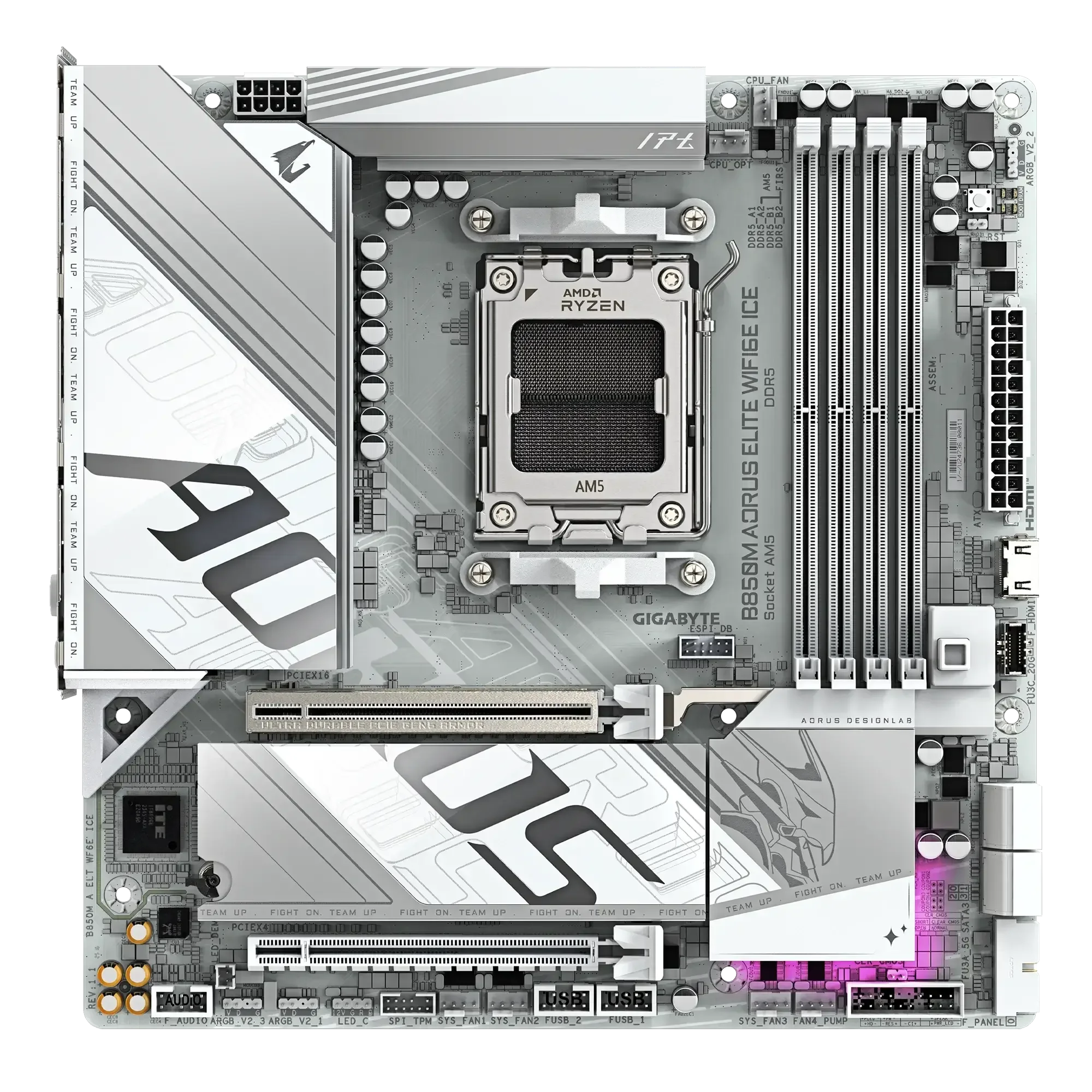 GIGABYTE B850M AORUS Elite ICE Wi-Fi 6E Bluetooth DDR5 Motherboard - Thumbnail 3