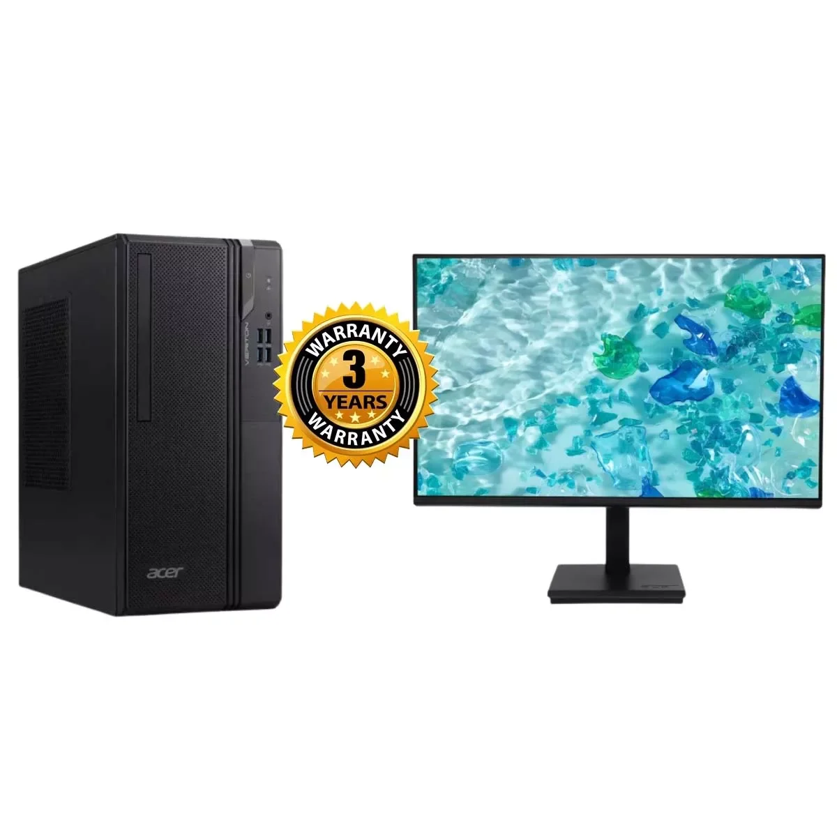 كمبيوتر مكتبي Acer Veriton S2722G بمعالج Intel Core i7-14700 ورام 16GB DDR5 وSSD NVMe سعة 512GB ونظام DOS وكفالة 3 سنوات (DT.R61EM.00W) مع شاشة Acer EK241Y مقاس 24 إنش IPS بتردد 144Hz واستجابة 1ms