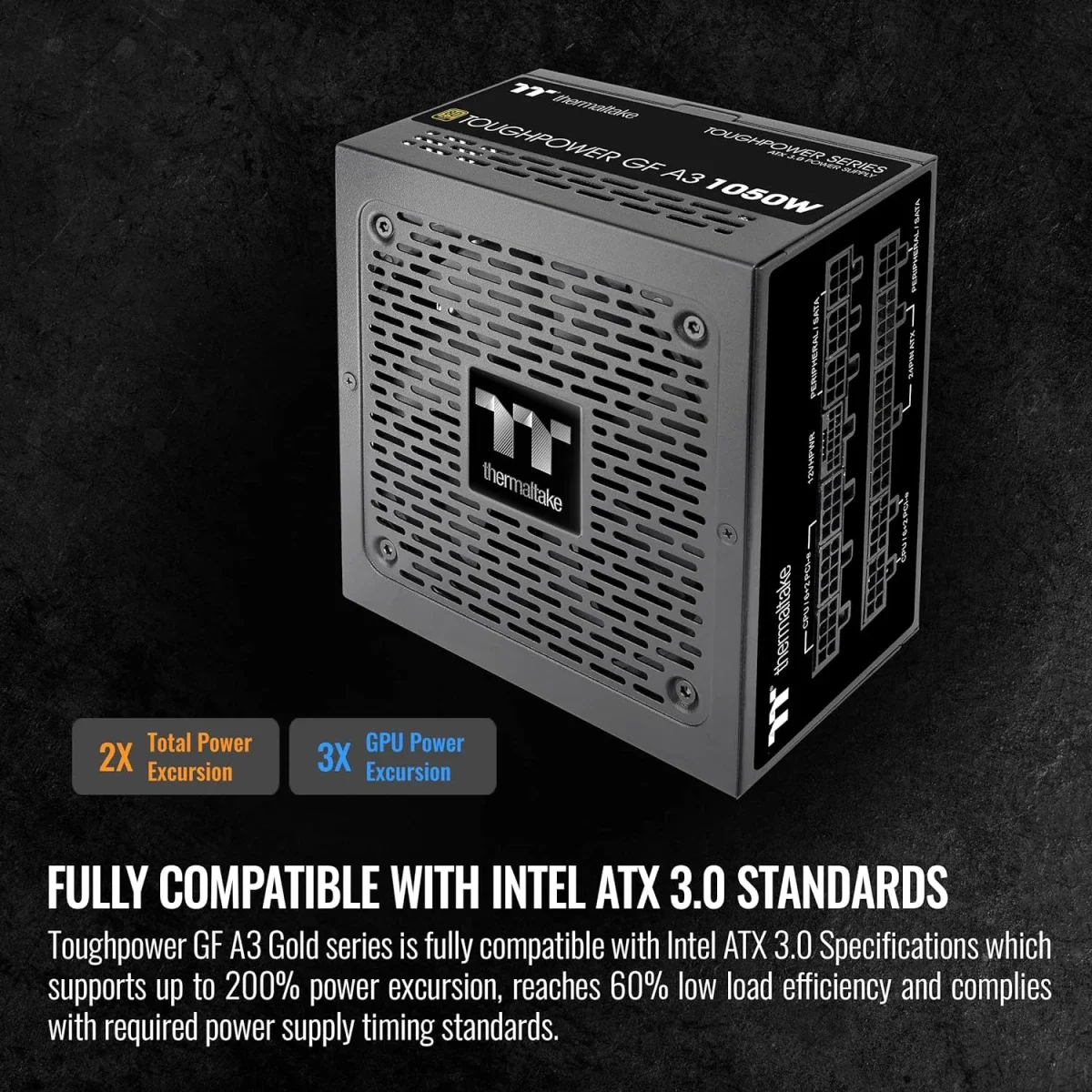 Thermaltake Toughpower GF A3 1050W 80 Plus Gold Fully Modular ATX 3.0 Power Supply - Thumbnail 3