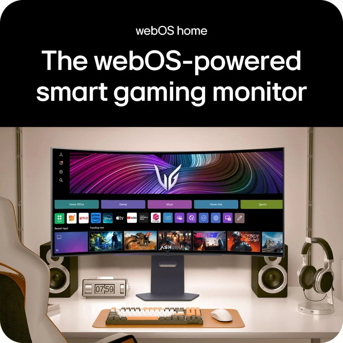 LG UltraGear 45GX90SA-B 45-Inch OLED WQHD Curved Gaming Monitor, 240Hz, 0.03ms - Image 2