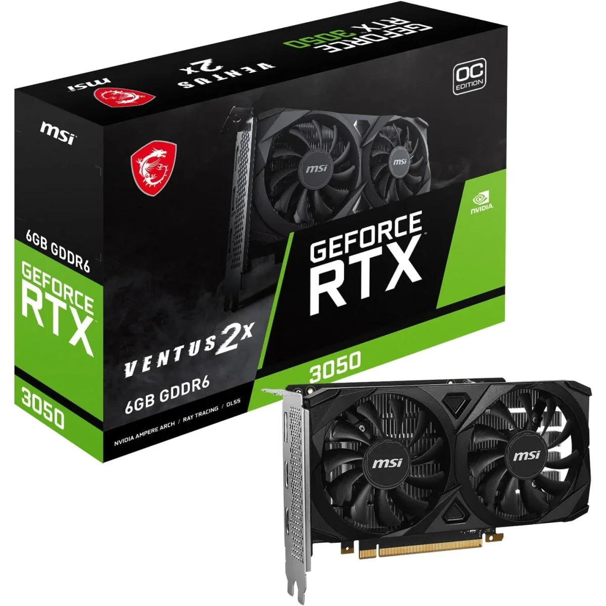MSI GeForce RTX 3050 VENTUS 2X E 6GB OC Graphics Card