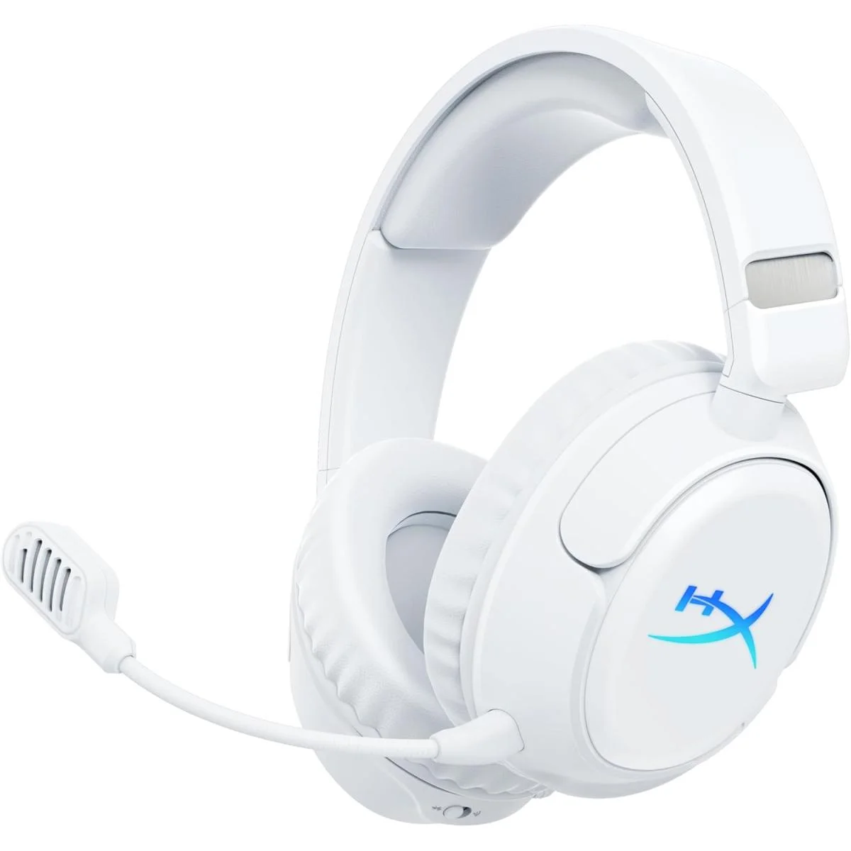 HyperX Cloud Flight 2 Wireless Gaming Headset with RGB Lighting, 2.4GHz & Bluetooth - White