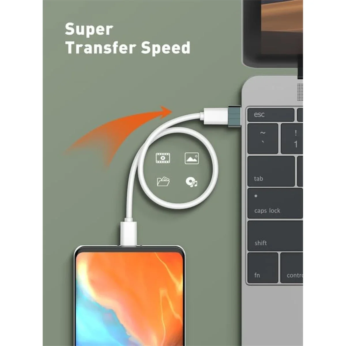 محول LDNIO LC150 من USB-C أنثى إلى USB ذكر لون رمادي - Image 3