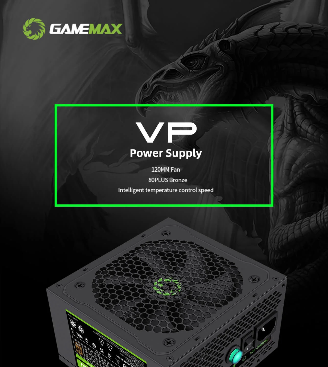 GameMax VP-600 600W 80 PLUS Bronze Power Supply with ECO Mode - Thumbnail 9
