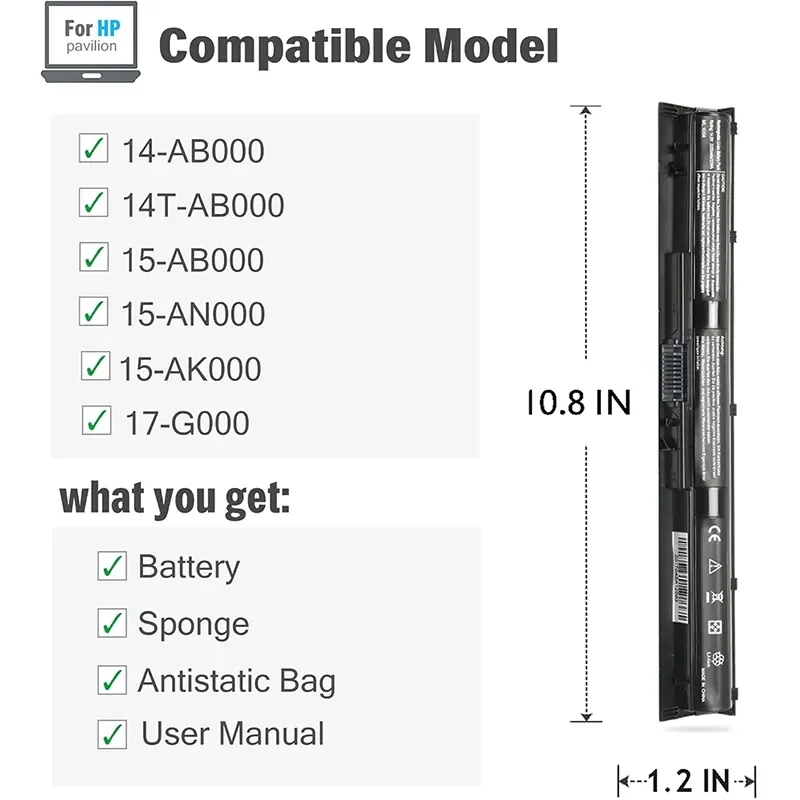 بطارية لابتوب بديلة لأجهزة HP KI04 - Image 4